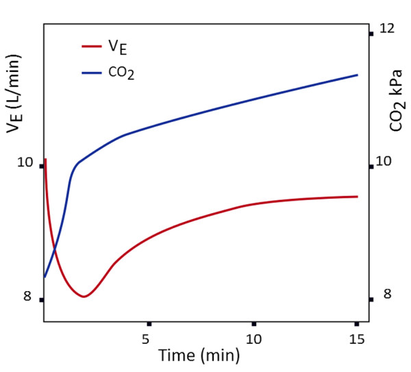 Effect of minute ventilation during oxygen induced hypercapnia (Abdo WF 2012)